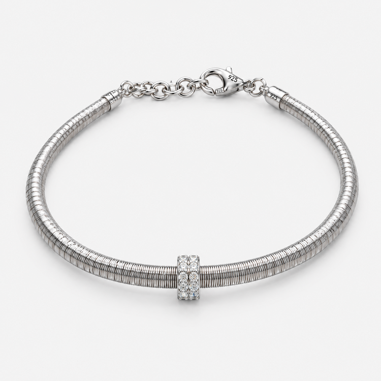 Sterling Silver Stone-Accent Bracelet