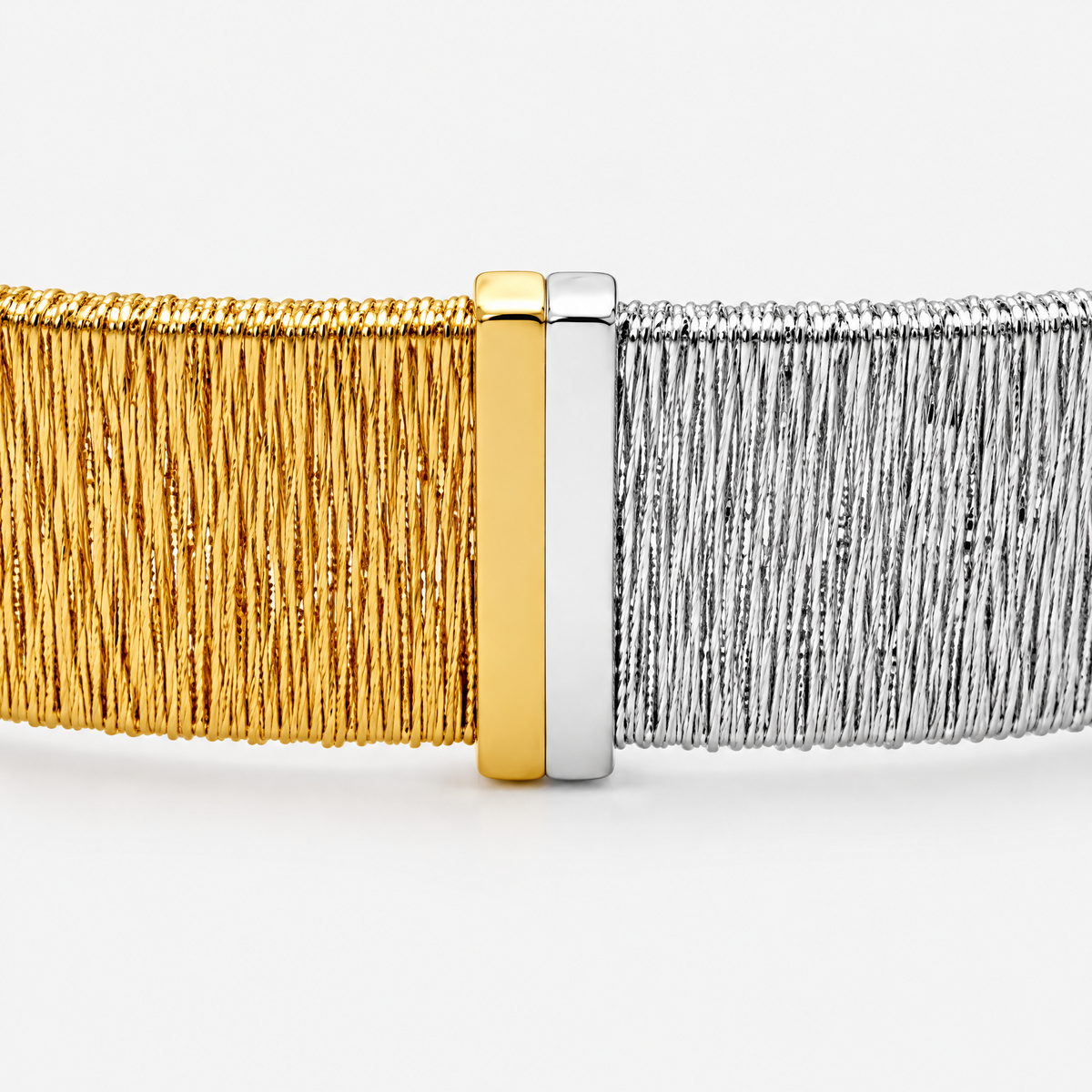 RYBARA Two-tone Textured Cuff Bracelet — detail view