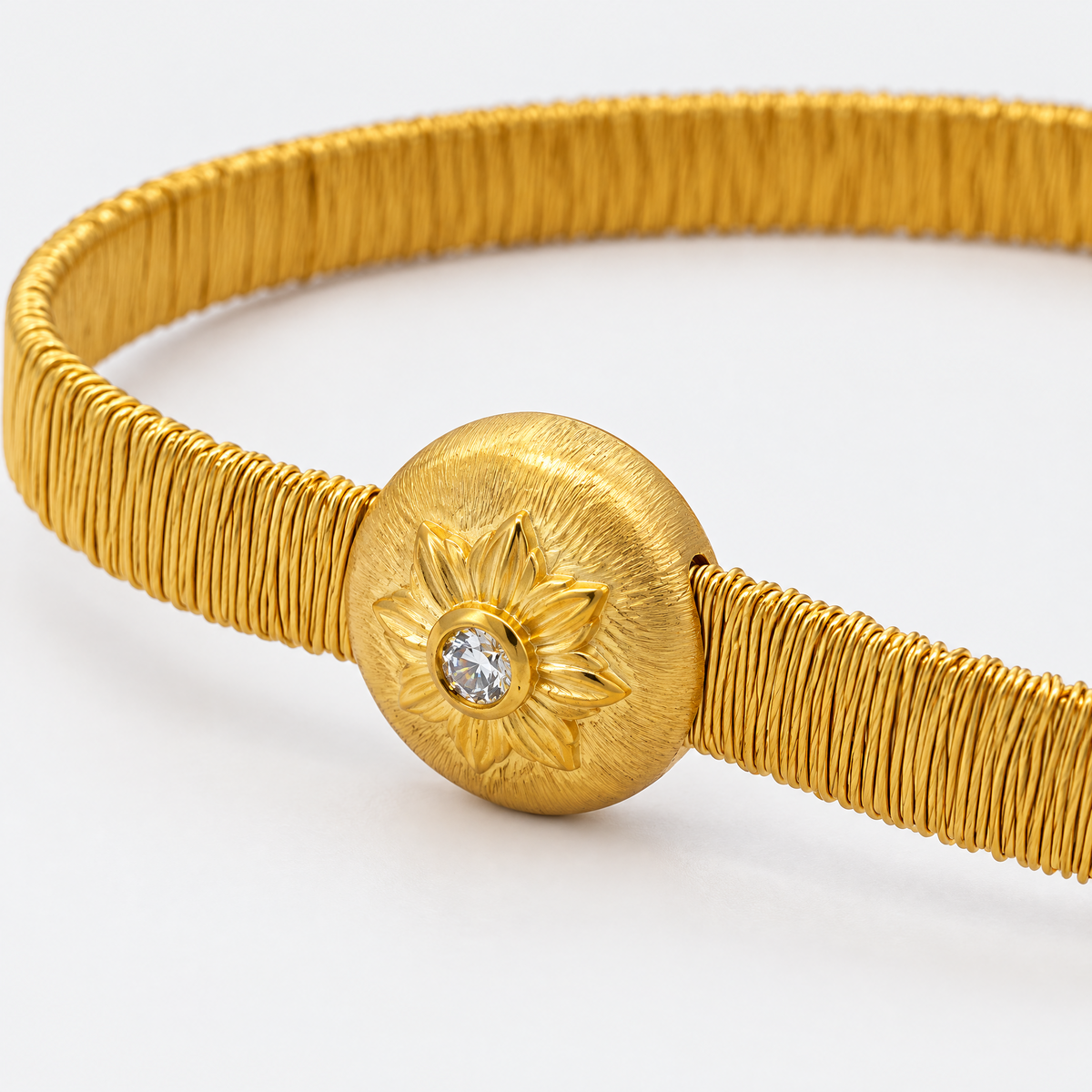 RYBARA Gold-Plated Floral Medallion Bracelet — detail view