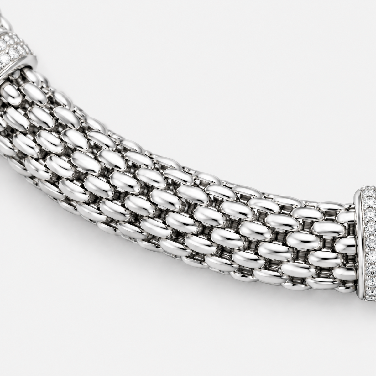 RYBARA Silver-tone Woven Three-Accent Bracelet — detail view