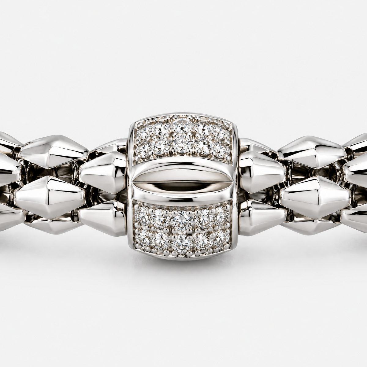 RYBARA Silver-tone Double-Strand Faceted Bracelet — detail view