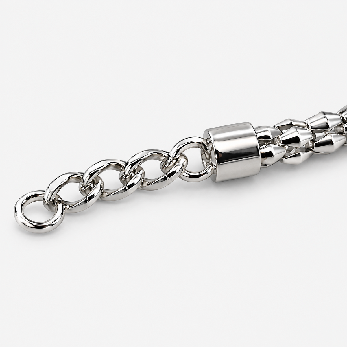 RYBARA Silver-tone Double-Strand Faceted Bracelet — detail view