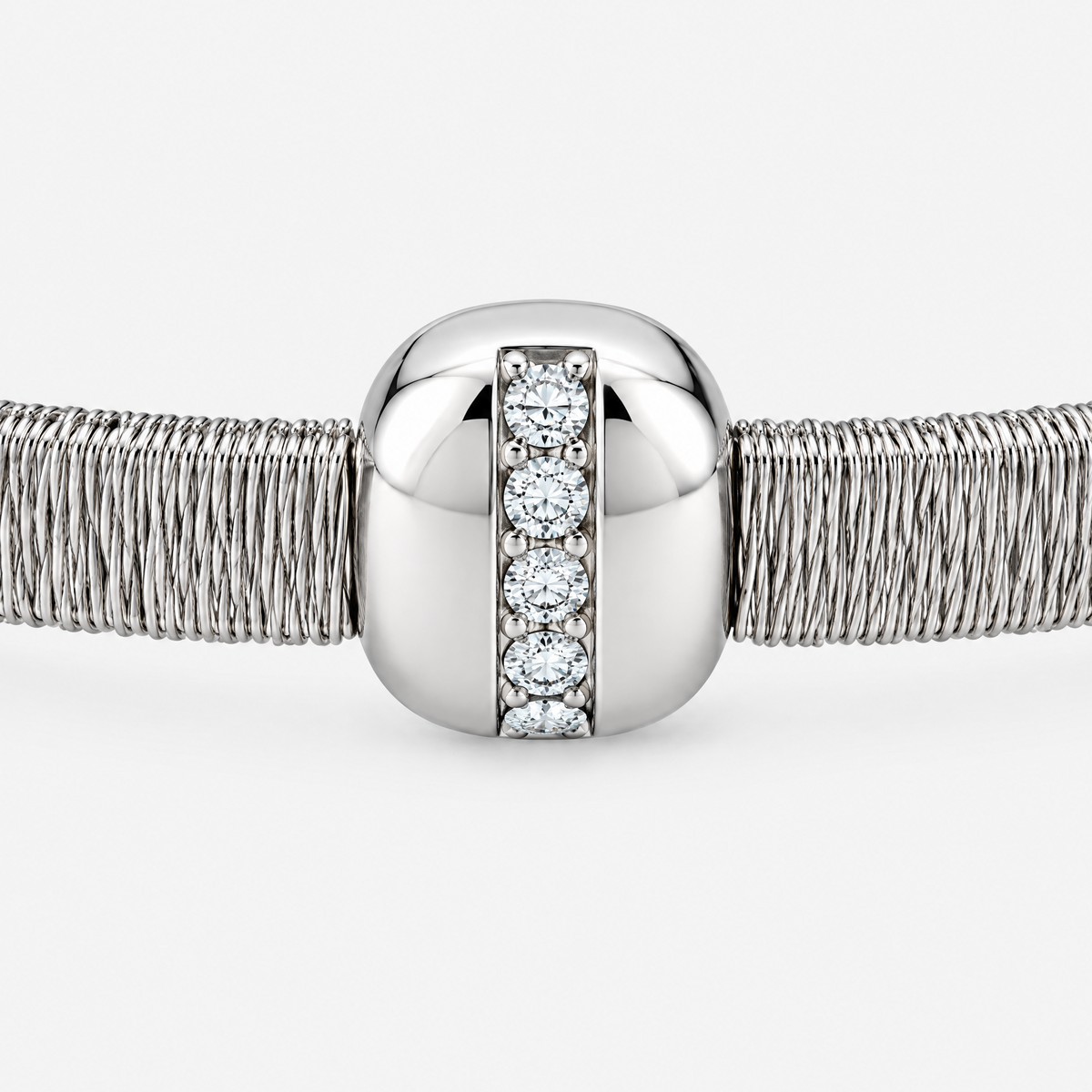 RYBARA Silver-tone Cushion-Accent Bracelet — detail view