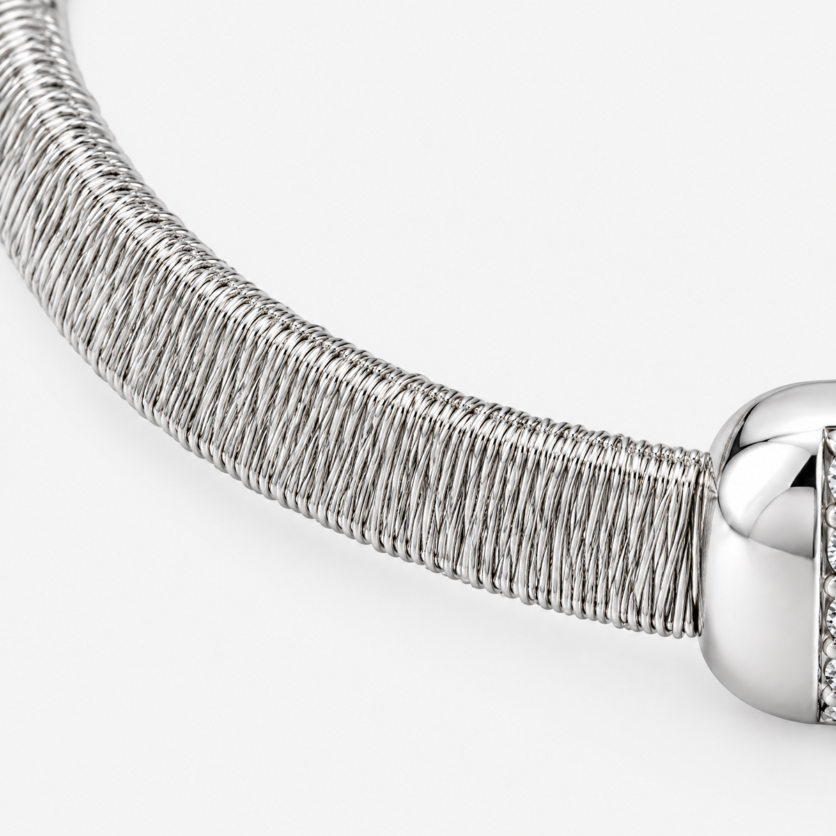 RYBARA Silver-tone Cushion-Accent Bracelet — detail view