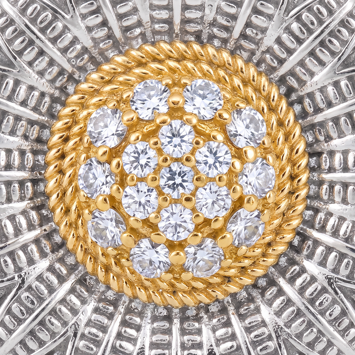 RYBARA Two-tone Sunflower Ring — detail view