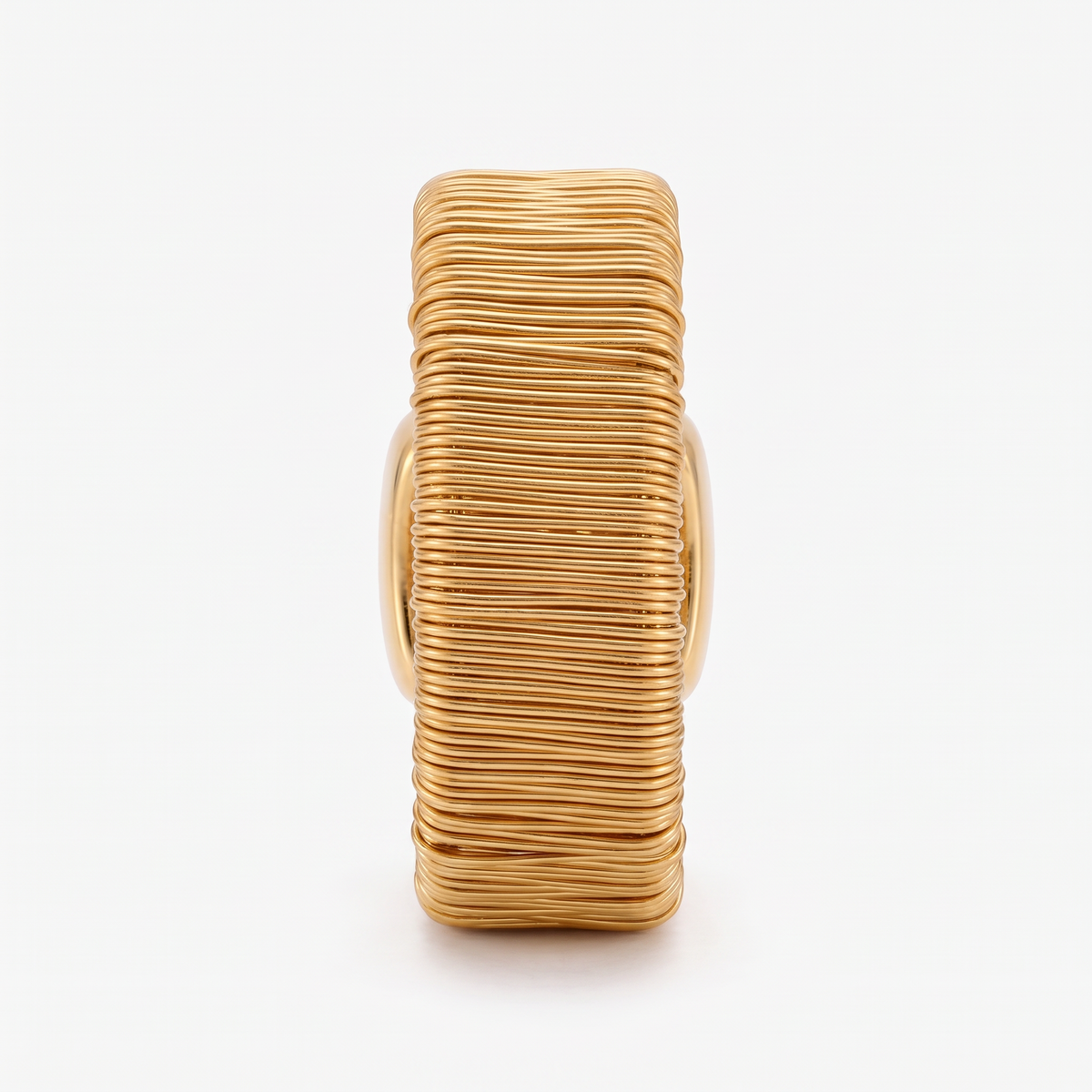 RYBARA Gold-Plated Textured Square Ring — detail view